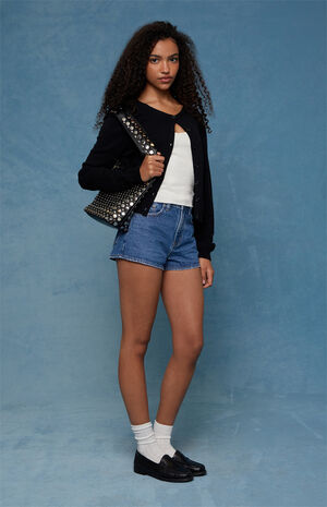 Ivy High Waisted Denim Festival Shorts Indigo image number 1