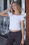 John Galt White Off-The-Shoulder Short Sleeve Top | PacSun