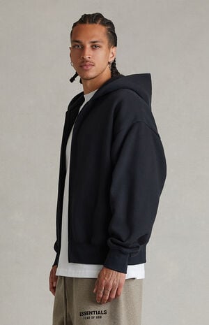 Vintage Black Classic Zip Up Hoodie image number 3