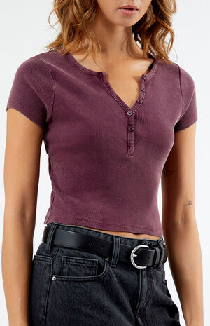 Henley Crop Top image number 2