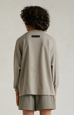 ESSENTIALS Heather Grey Long Sleeve T-Shirt image number 4