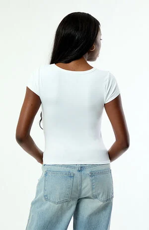 Lucy Deep V Short Sleeve Top image number 4