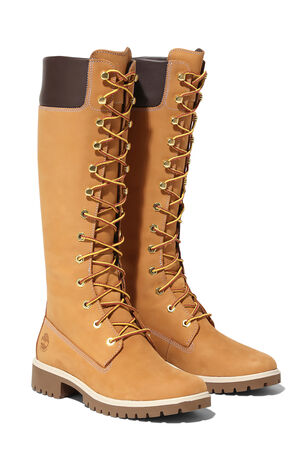 Women's Wheat Premium 14inch Lace-Up Waterproof Boots image number 5
