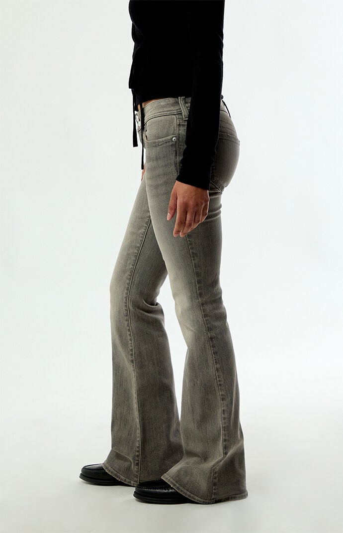 Pacsun Alana Ultimate Low Rise Flare Jeans Stretch Gray