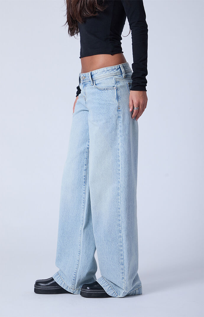Pacsun Kaia Ultimate Low Rise Baggy Jeans Light Blue Wash