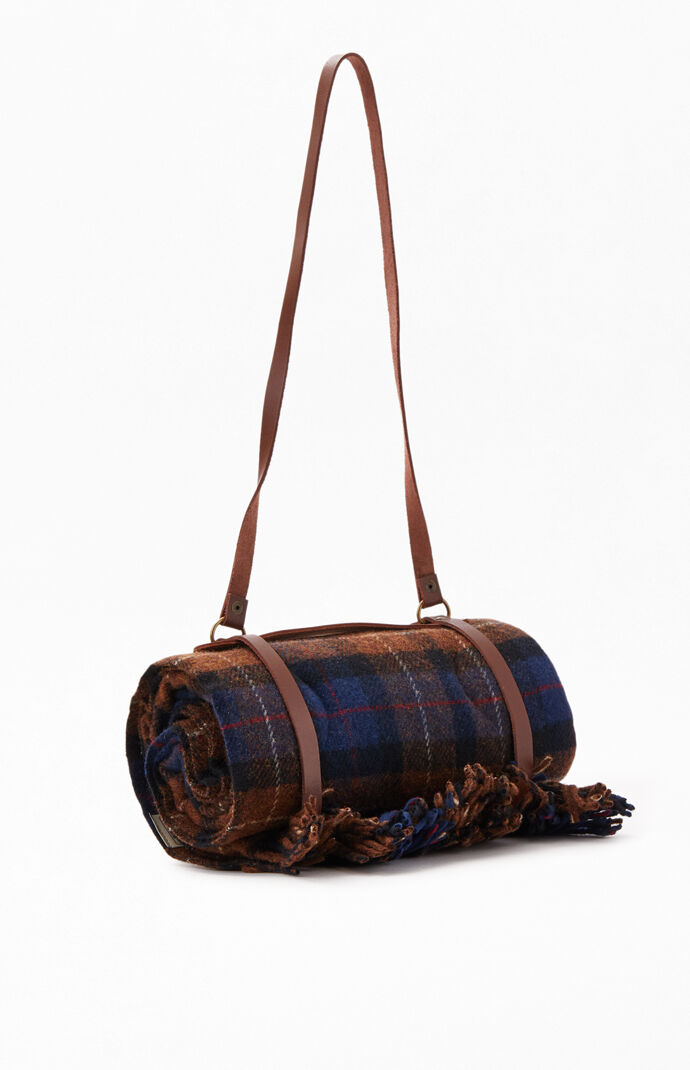 Brown & Blue Carry Along Moto Robe Blanket