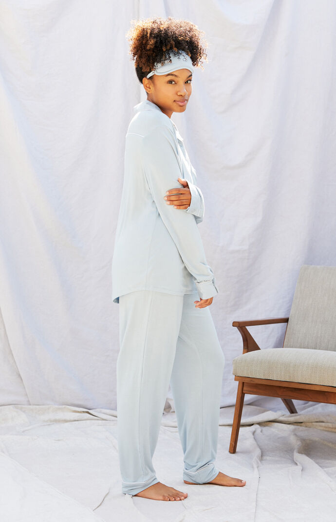 Eye Mask & Long Sleeve Pajama Set