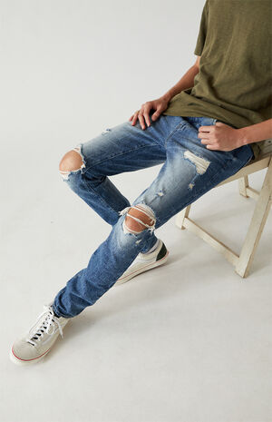 Medium Ripped Stacked Skinny Jeans image number 1
