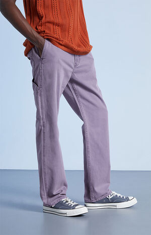 Purple Straight Carpenter Jeans image number 3