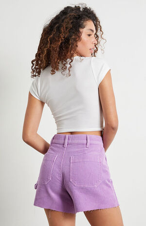 Orchid Corduroy Cutoff Workwear Shorts image number 4