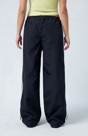 Black Wide Leg Track Pants image number 4