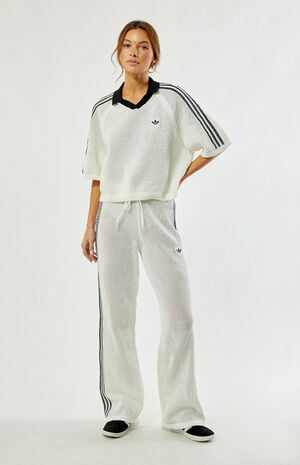 Off White Crochet Polo Sweater image number 4