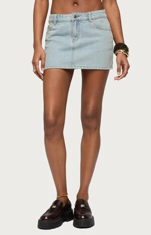 Spencer Low Rise Denim Micro Skirt image number 1