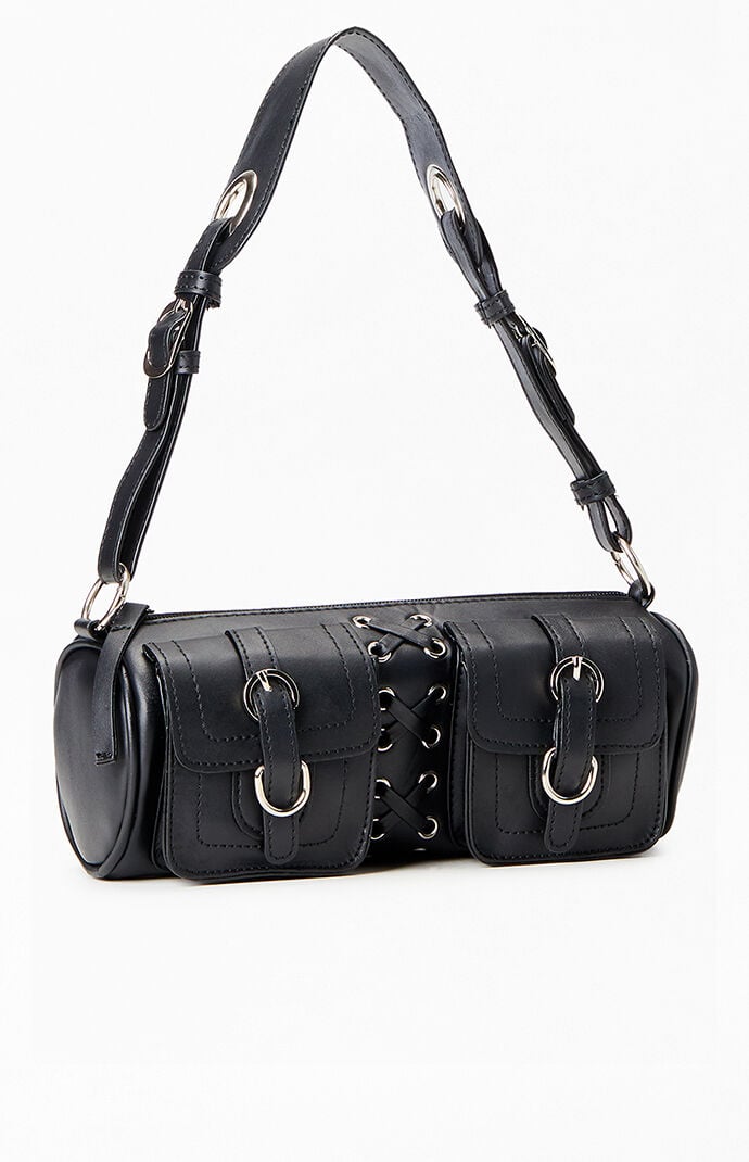 Pacsun Faux Leather Lace Up Structured Shoulder Bag | PacSun