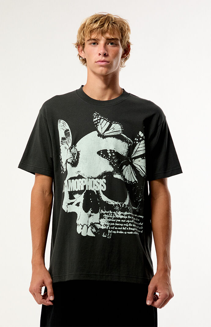 Men's Metamorphosis Oversized T-Shirt in Washed Black - Size Small