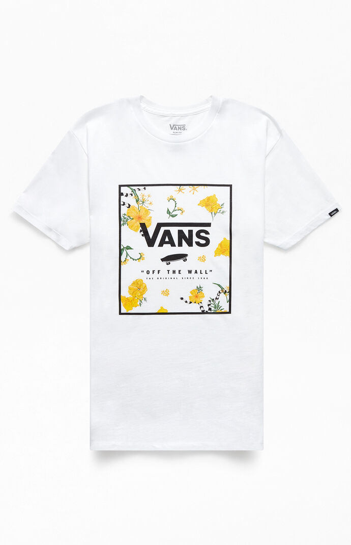 white and yellow vans shirt