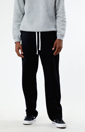 Black Baggy Fleece Sweatpants image number 1