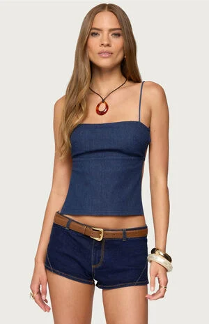 Conley Backless Denim Top image number 1