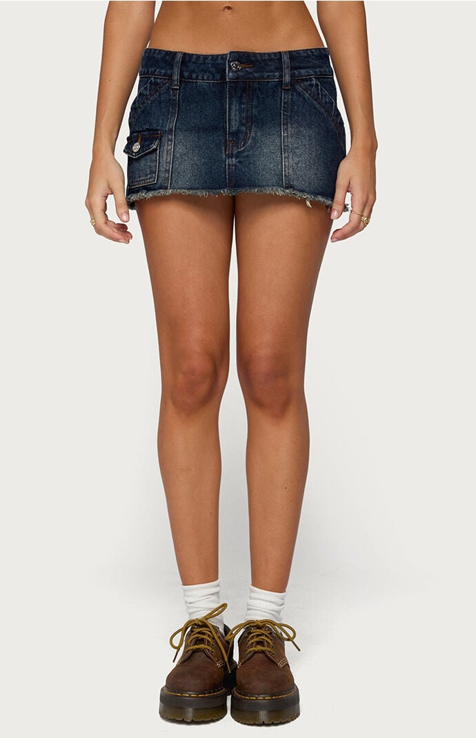 Edikted Adania Denim Mini Skort