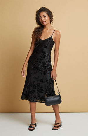 Olivia Burnout Velvet Midi Dress image number 1