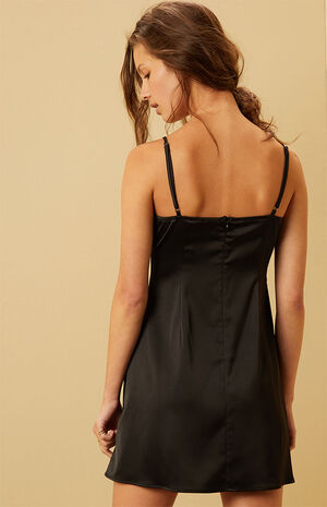 Satin Lace Bustier Mini Dress image number 4