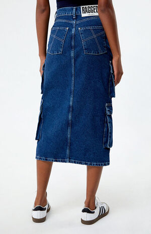 Soda Combat Denim Midi Skirt image number 4
