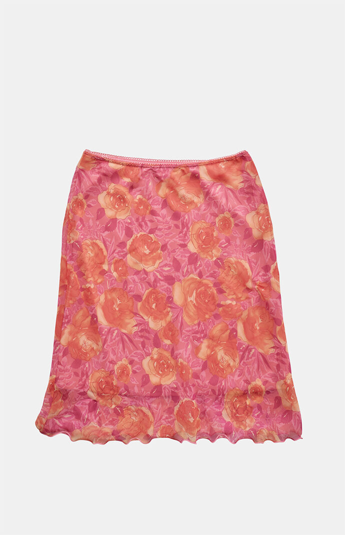 PS VINTAGE 2000s Pink Y2K Midi Skirt