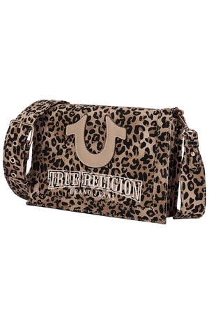 Bling Logo Leopard Messenger Bag image number 3