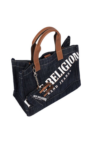 Medium Logo Dark Denim Tote Bag image number 5