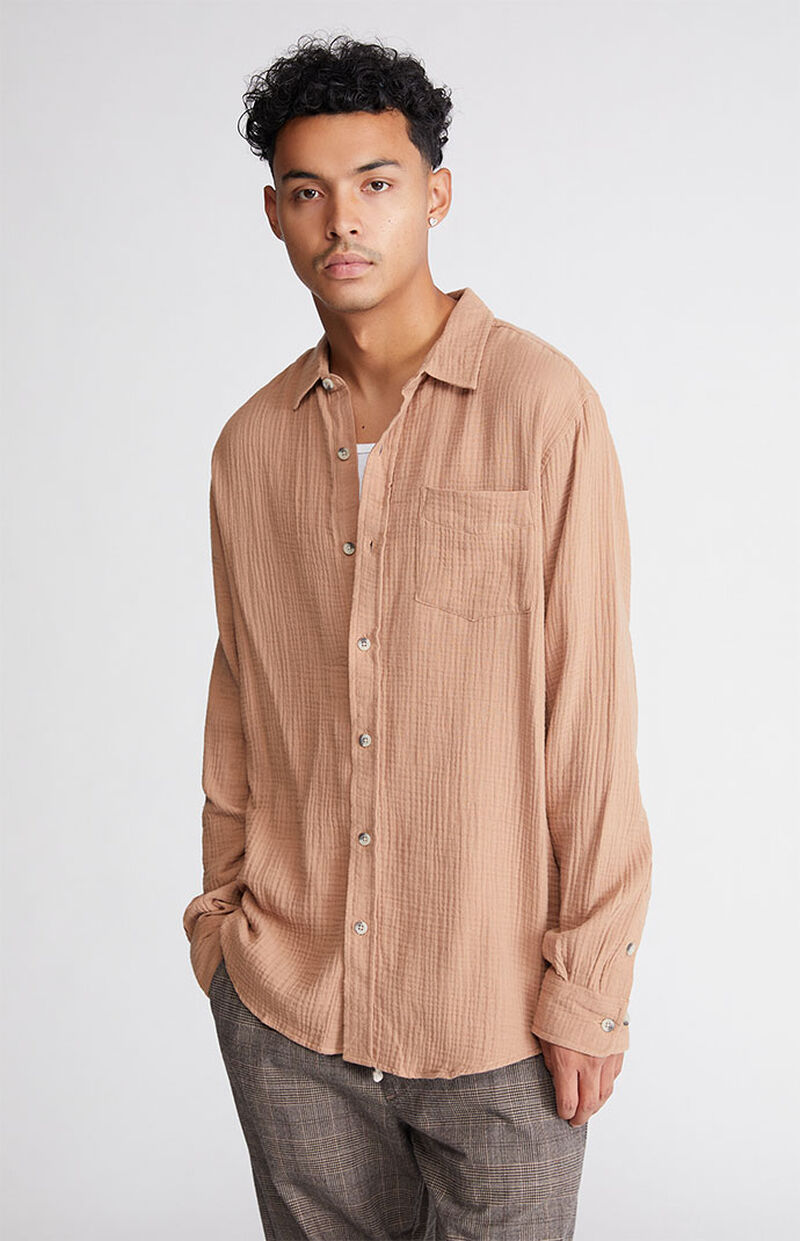 PacSun Men's Classic Textured Long Sleeve Shirt