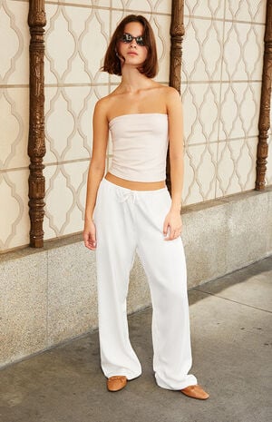 Cream Anastasia Tie Sweatpants image number 1