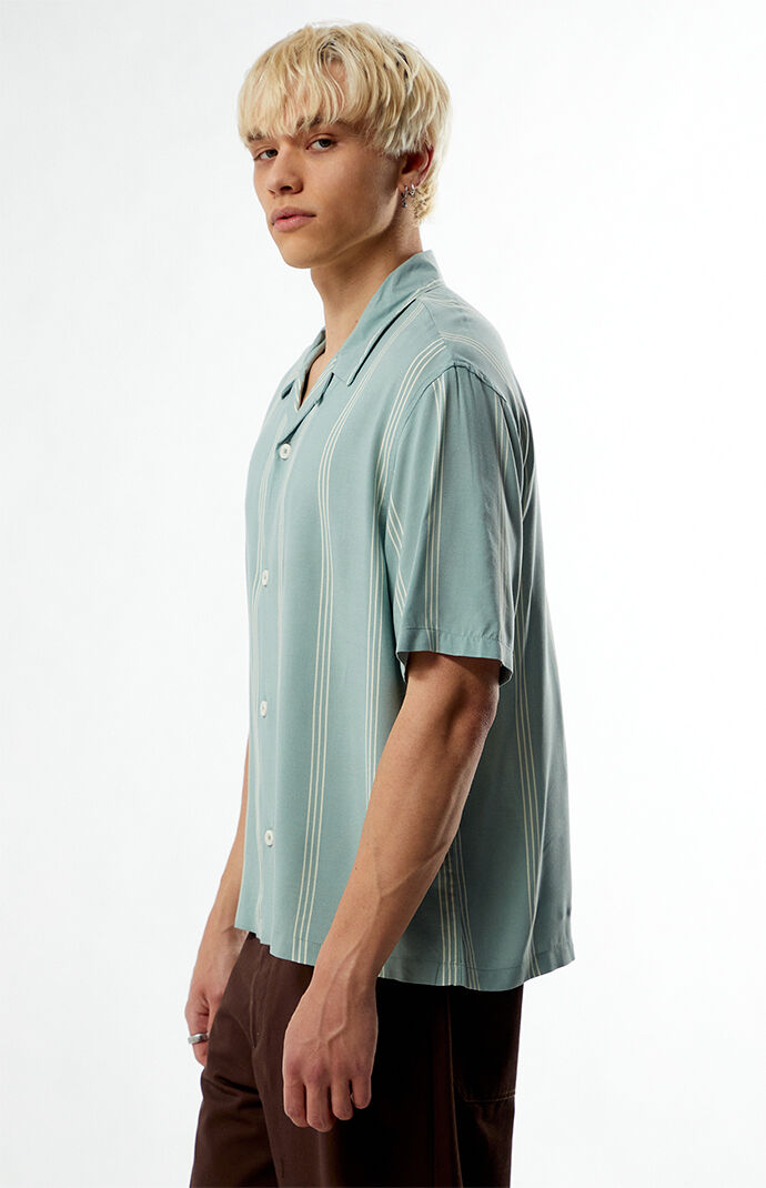 Pacsun Sage Striped Oversized Camp Shirt