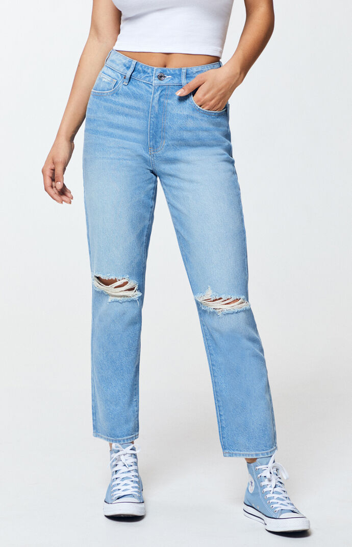 pacsun torn blue mom jeans