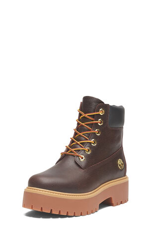 Women's Dark Brown Nubuck Stone Street 6inch Lace-Up Waterproof Boots image number 9