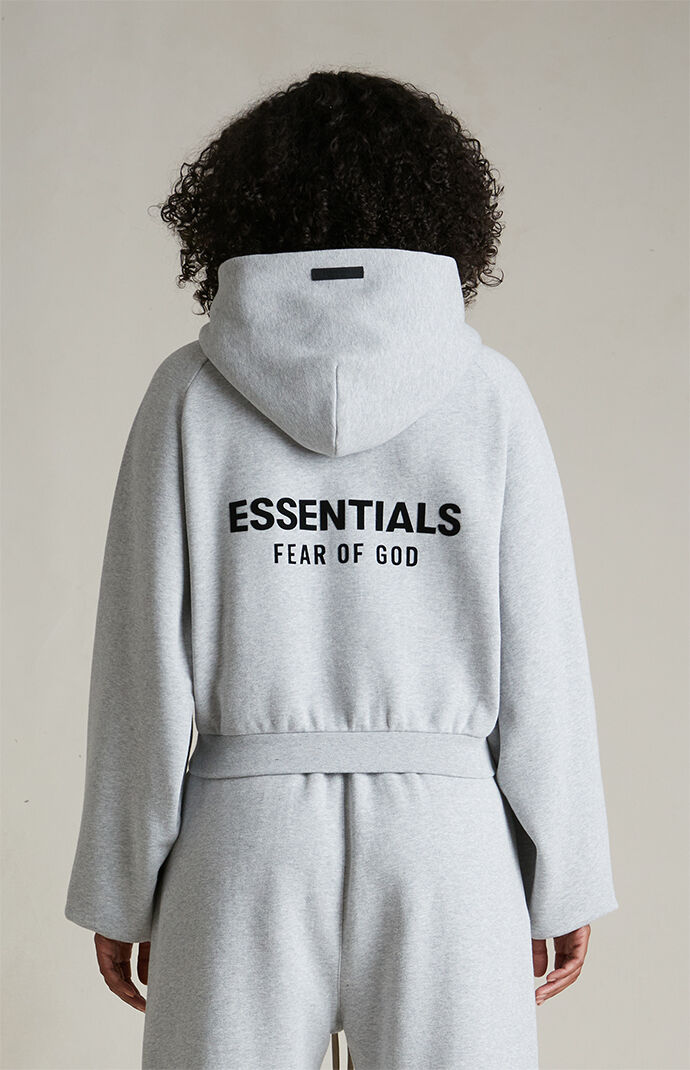 Fear of God Essentials Women's Light Heather Grey Fleece Cropped