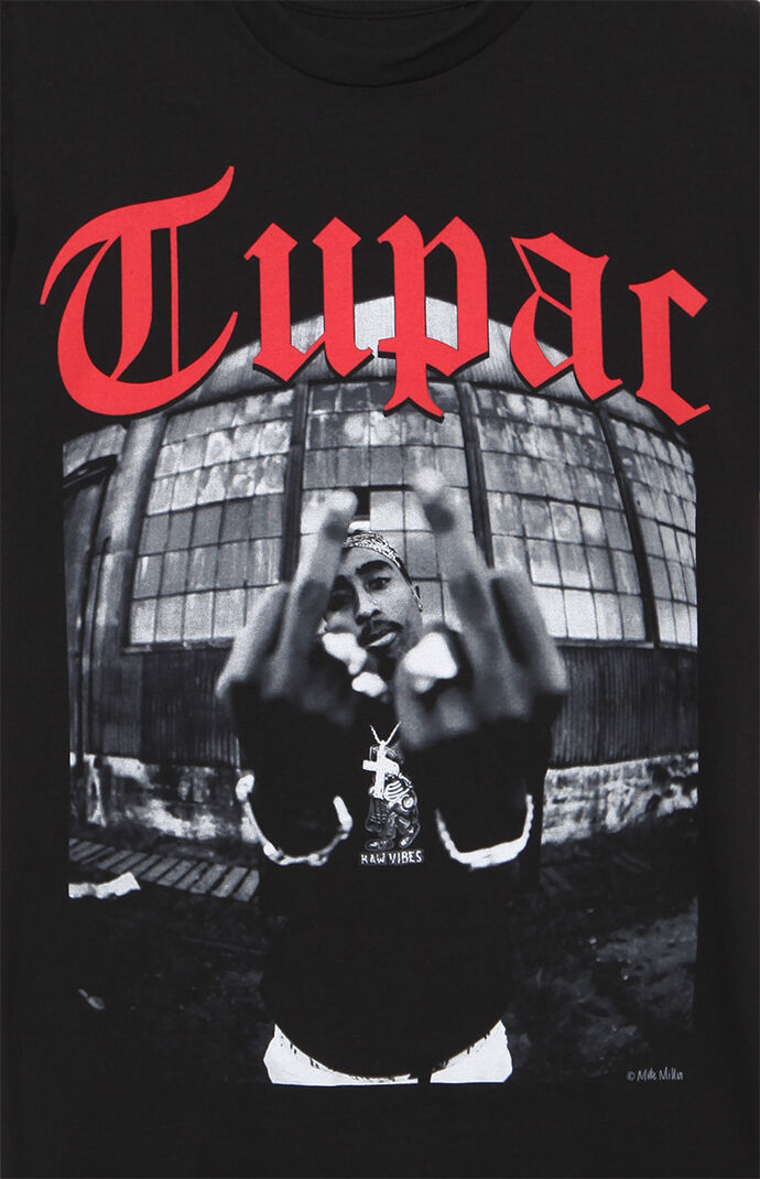 black and red tupac shirt