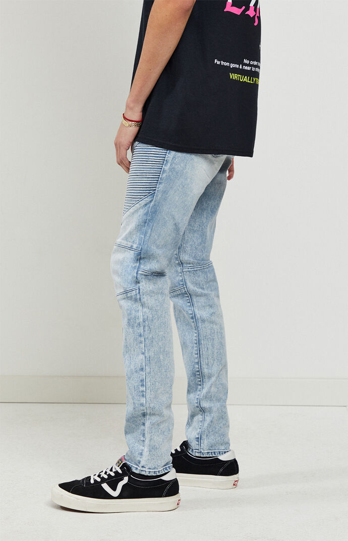 Light Moto Stacked Skinny Jeans