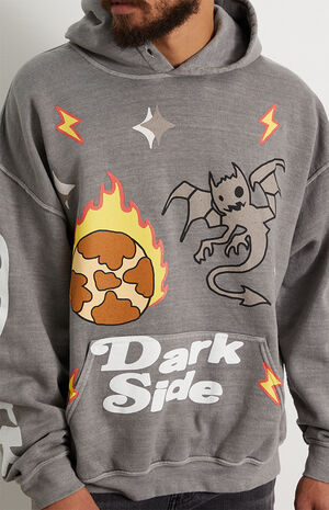 Pacsun Men's Dark Side Graphic Hoodie in Gray - Size Medium