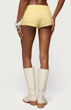 Studded Belt Denim Micro Shorts image number 3