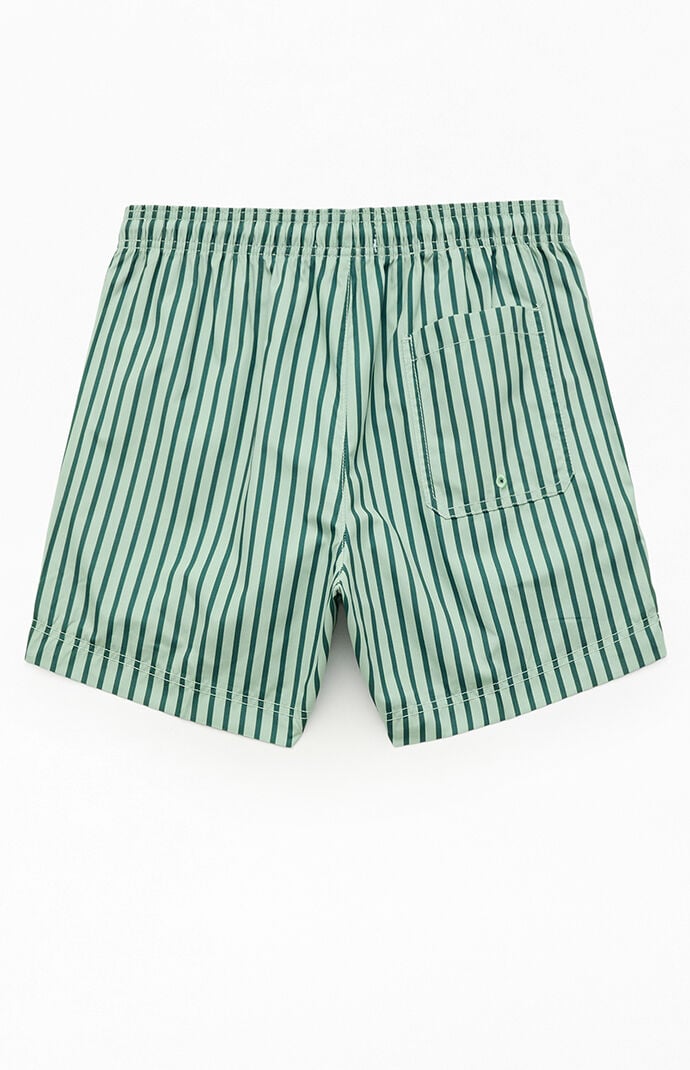 Pacsun Matcha Striped 4.5" Swim Trunks
