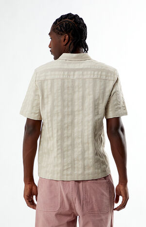 Tan Texture Woven Camp Shirt image number 3