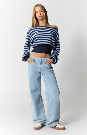 Casey Low Rise Baggy Jeans Light Indigo Washed image number 6