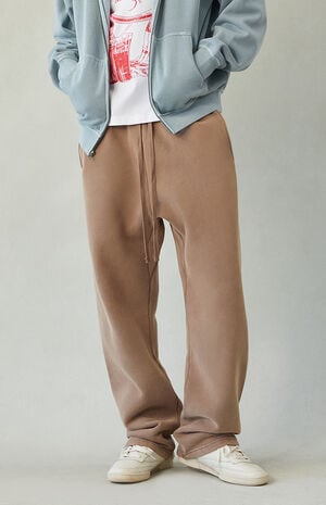 Brown Washed Baggy Sweatpants image number 1