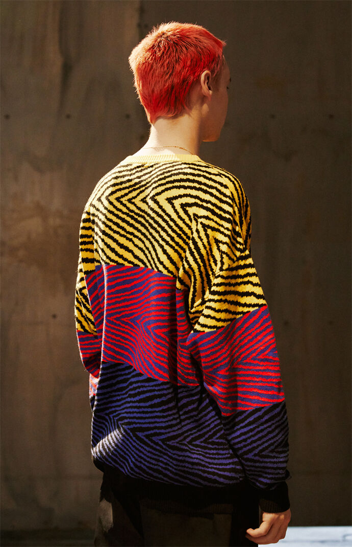 Tiger Knit Crew Neck Sweater