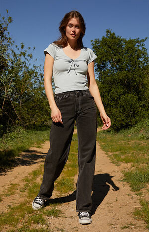 Light Blue Tie Front Top image number 4