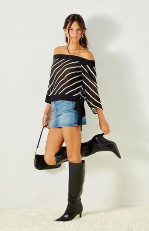 Ken Striped Off-The-Shoulder Top image number 1