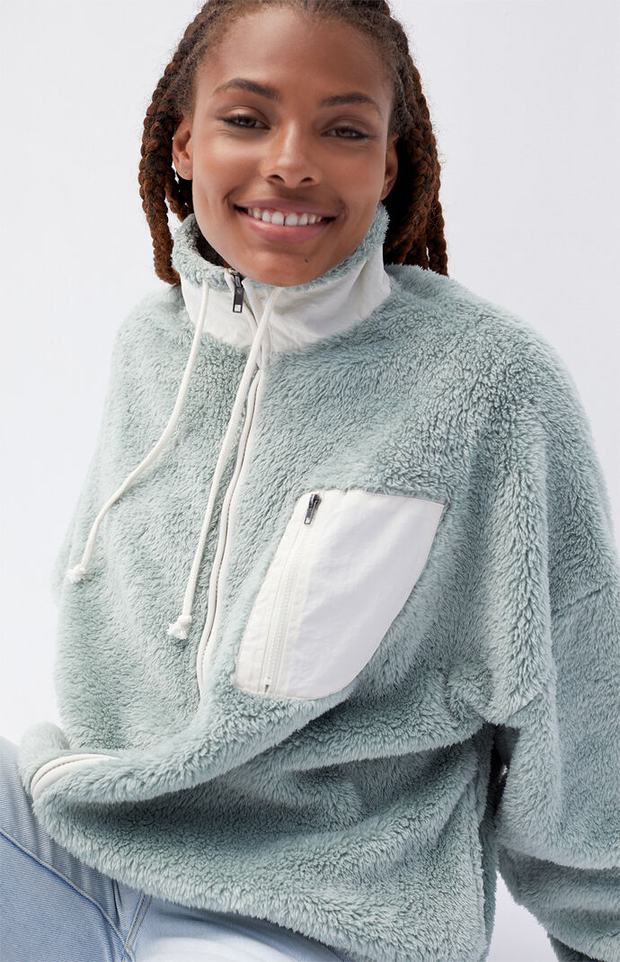 Full zip sherpa best sale sweatshirt