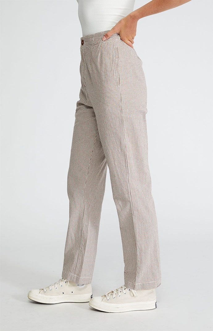 Free People Kate Plaid Straight Leg Pants PacSun