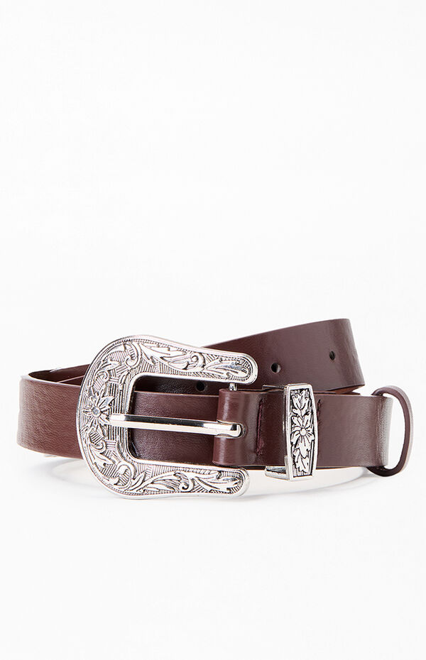 Brown Basic Western Buckle Belt