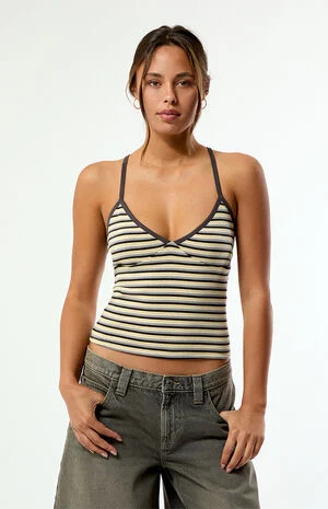 Elle Easy V-Neck Striped Tank Top image number 2